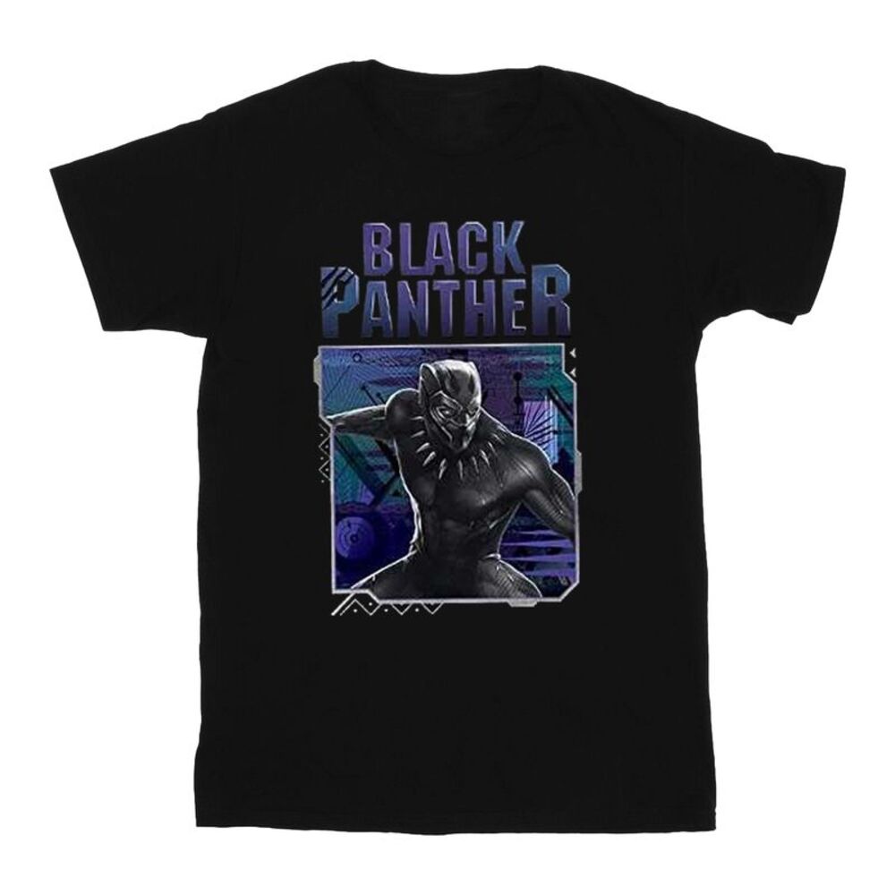 Black Panther Boys Tech Badge Cotton T-Shirt / Black